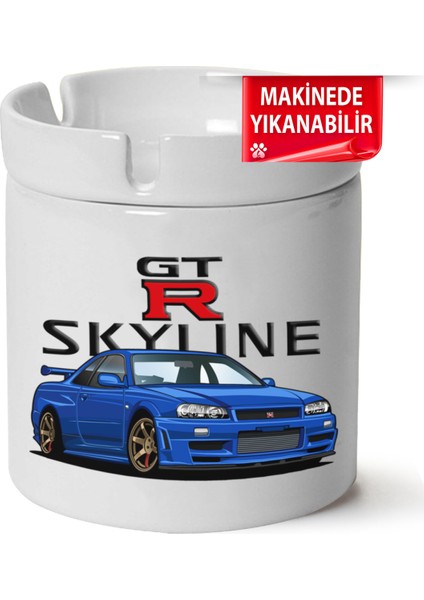 Çakılap Nissan GTR34 Baskılı Porselen At-Söndür Küllük (Kl-Otmbl-Nssn)