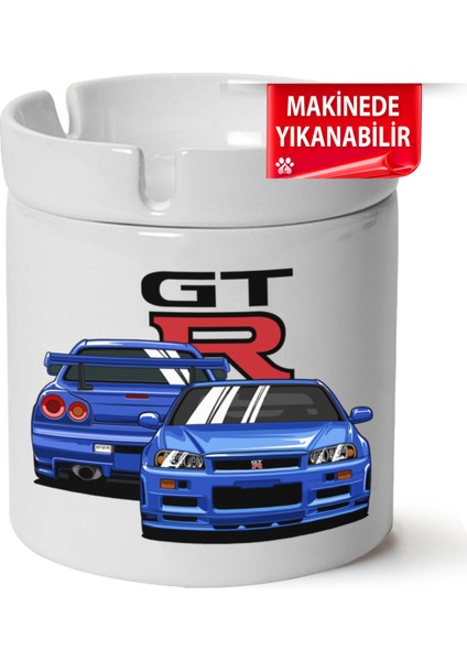 Çakılap Nissan GTR34 Baskılı Porselen At-Söndür Küllük (Kl-Otmbl-Nssn)