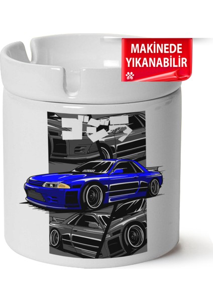 Çakılap Nissan R32 Baskılı Porselen At-Söndür Küllük (Kl-Otmbl-Nssn)