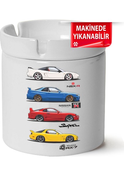 Çakılap Jdm Legends Baskılı Porselen At-Söndür Küllük (Kl-Otmbl-Nssn)