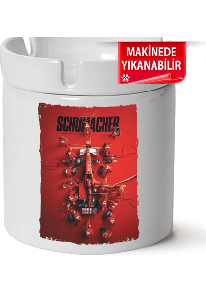 Çakılap Michael Schumacher Baskılı Porselen At-Söndür Küllük (Kl-Otmbl-Mdfy)