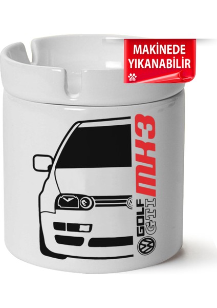 Vw Golf 3 Baskılı Porselen At-Söndür Küllük (Kl-Otmbl-Vw)