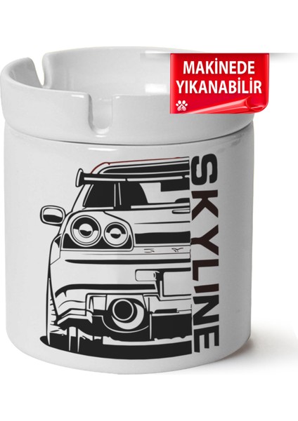 Çakılap Nissan GTR34 Baskılı Porselen At-Söndür Küllük (Kl-Otmbl-Nssn)