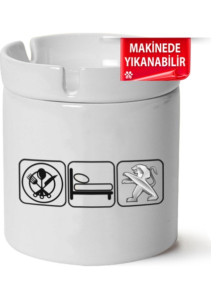 Çakılap Peugeot Logobaskılı Porselen At-Söndür Küllük (Kl-Otmbl-Pgt)