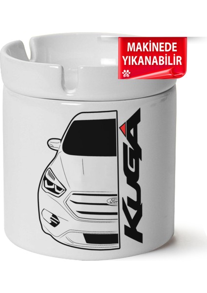 Çakılap Ford Kuga Baskılı Porselen At-Söndür Küllük (Kl-Otmbl-Frd)