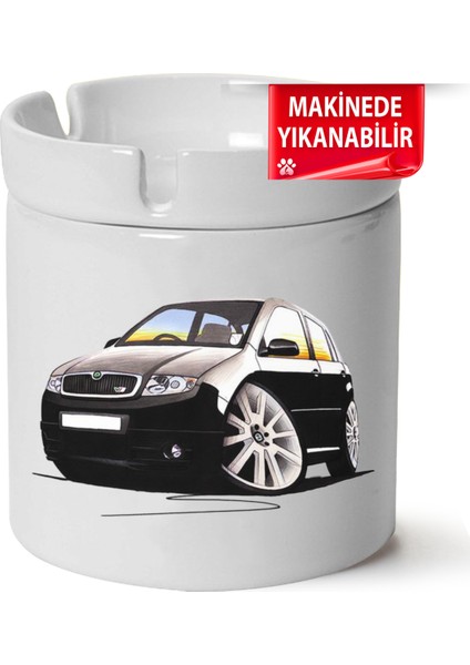 Çakılap Skoda Fabia 1 Baskılı Porselen At-Söndür Küllük (Kl-Otmbl-Skd)