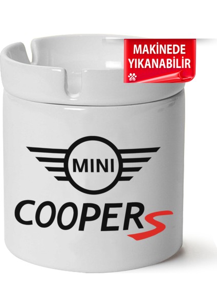 Çakılap Mini Cooper Logo Baskılı Porselen At-Söndür Küllük (Kl-Otmbl-Mn)