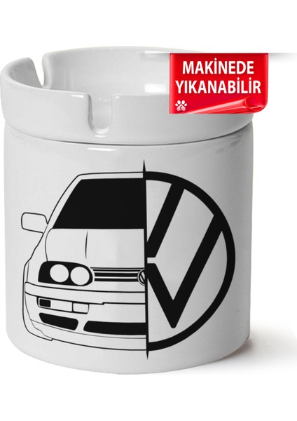 Vw Jetta Mk3 Baskılı Porselen At-Söndür Küllük (Kl-Otmbl-Vw)