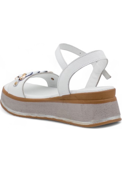 9716 Bayan Deri Sandalet - Beyaz - 37 fırsatları