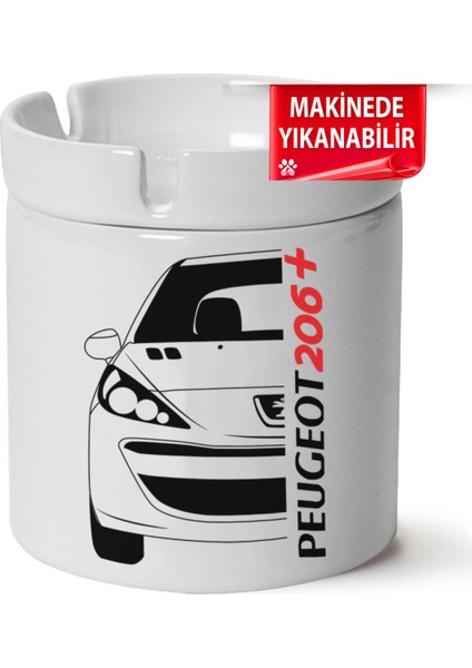 Çakılap Peugeot 206PLUSBASKILI Porselen At-Söndür Küllük (Kl-Otmbl-Pgt)