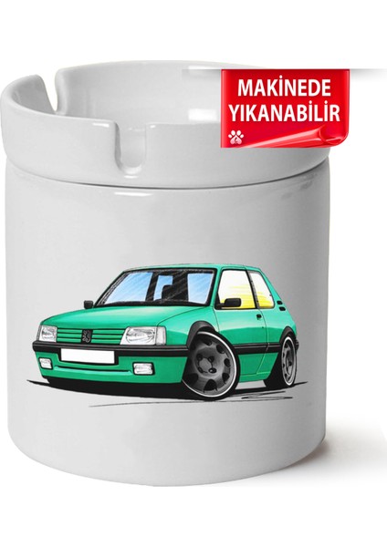 Çakılap Peugeot 205BASKILI Porselen At-Söndür Küllük (Kl-Otmbl-Pgt)
