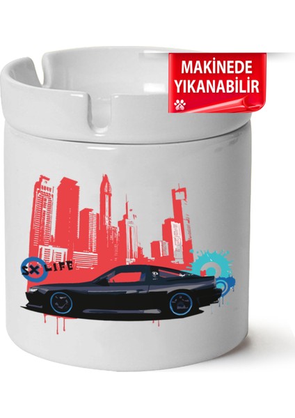 Çakılap Nissan S13 Baskılı Porselen At-Söndür Küllük (Kl-Otmbl-Nssn)