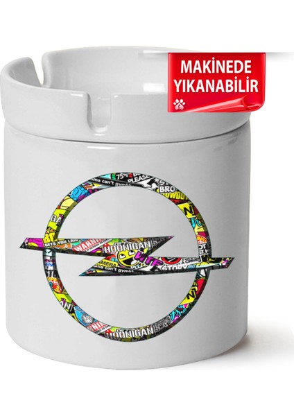 Çakılap Opel Logo Baskılı Porselen At-Söndür Küllük (Kl-Otmbl-Opl)