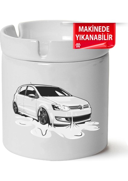 Çakılap Vw Polo Mk5 Baskılı Porselen At-Söndür Küllük (Kl-Otmbl-Vw)