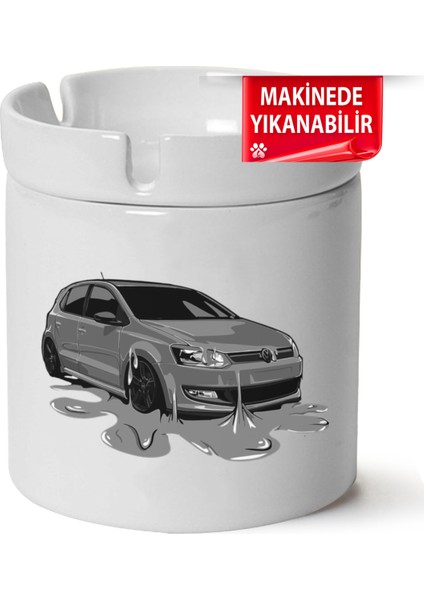 Çakılap Vw Polo Mk5 Baskılı Porselen At-Söndür Küllük (Kl-Otmbl-Vw)