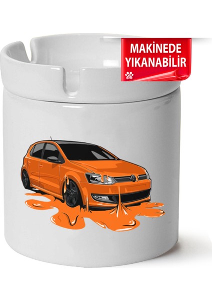 Çakılap Vw Polo Mk5 Baskılı Porselen At-Söndür Küllük (Kl-Otmbl-Vw)