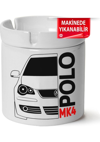 Çakılap Vw Polo Mk4 Baskılı Porselen At-Söndür Küllük (Kl-Otmbl-Vw)