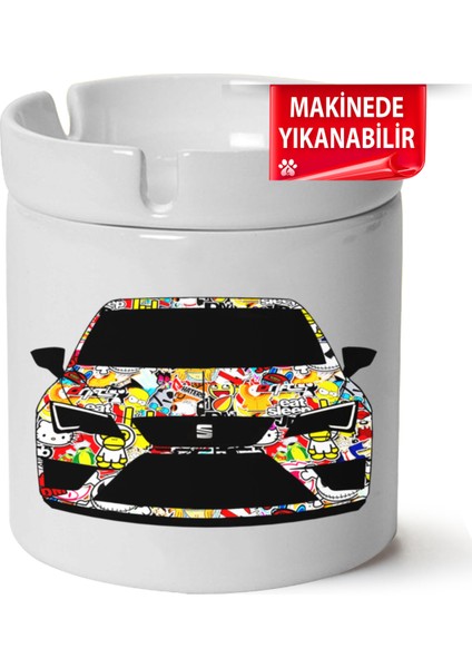 Çakılap Seat Leon MK3BASKILI Porselen At-Söndür Küllük (Kl-Otmbl-Seat)