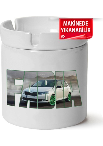 Çakılap Skoda Fabia 3 Baskılı Porselen At-Söndür Küllük (Kl-Otmbl-Skd)