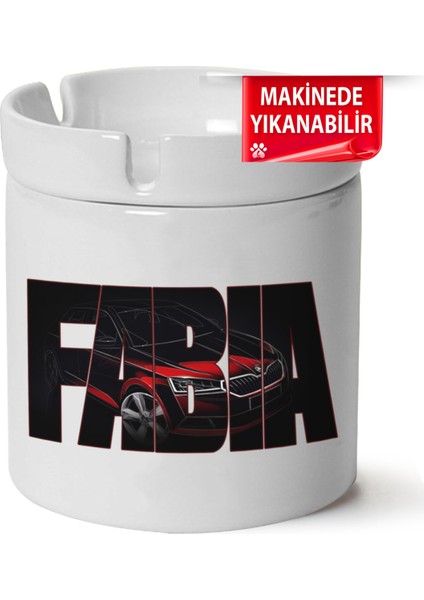 Çakılap Skoda Fabia 3 Baskılı Porselen At-Söndür Küllük (Kl-Otmbl-Skd)
