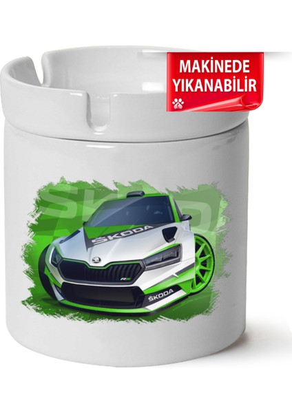 Çakılap Skoda Fabia 3 Baskılı Porselen At-Söndür Küllük (Kl-Otmbl-Skd)