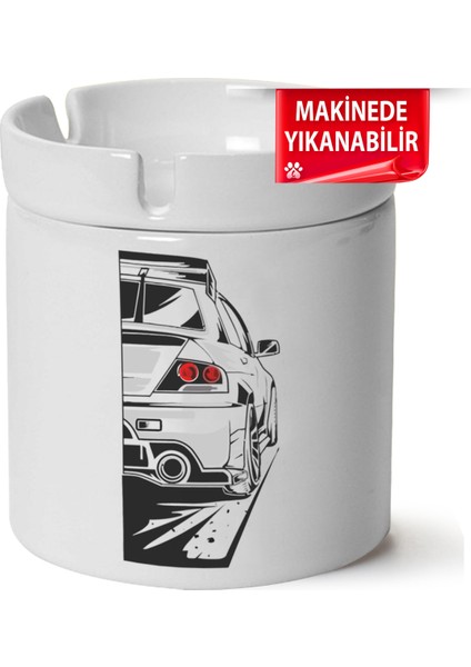 Çakılap Mitsubishi Evobaskılı Porselen At-Söndür Küllük (Kl-Otmbl-Mtsbh)