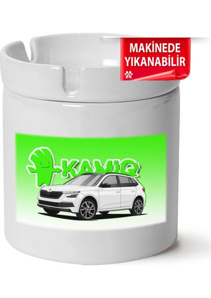 Çakılap Skoda Kamiq Baskılı Porselen At-Söndür Küllük (Kl-Otmbl-Skd)