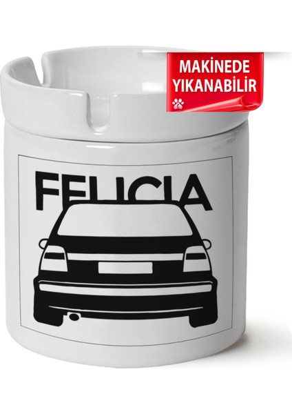 Çakılap Skoda Felicia Baskılı Porselen At-Söndür Küllük (Kl-Otmbl-Skd)