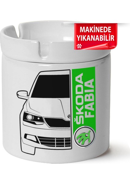 Çakılap Skoda Fabia 3 Baskılı Porselen At-Söndür Küllük (Kl-Otmbl-Skd)