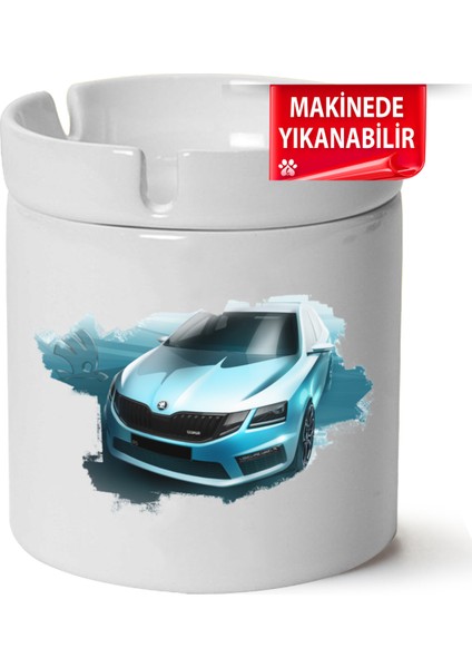 Çakılap Skoda Octavia A7 Baskılı Porselen At-Söndür Küllük (Kl-Otmbl-Skd)