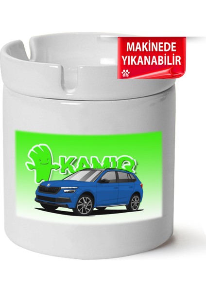 Çakılap Skoda Kamiq Baskılı Porselen At-Söndür Küllük (Kl-Otmbl-Skd)