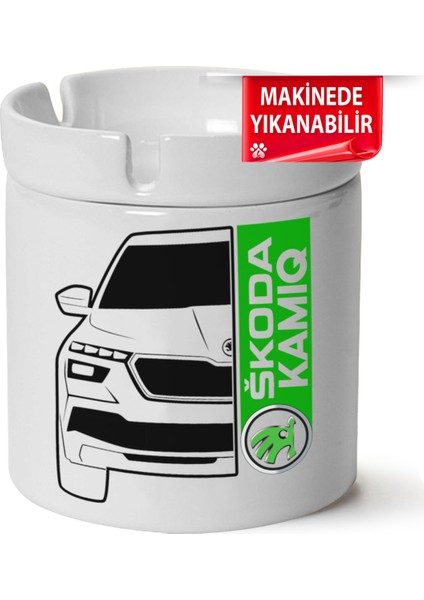 Çakılap Skoda Kamiq Baskılı Porselen At-Söndür Küllük (Kl-Otmbl-Skd)