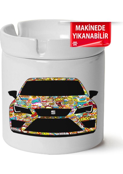 Çakılap Seat Leon MK3BASKILI Porselen At-Söndür Küllük (Kl-Otmbl-Seat)