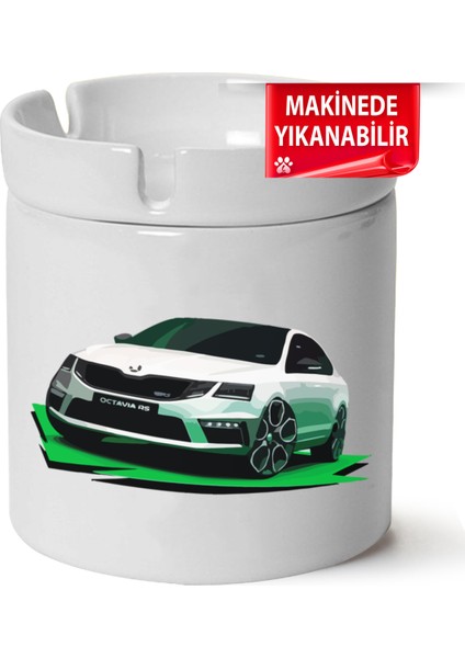 Çakılap Skoda Octavia A7 Baskılı Porselen At-Söndür Küllük (Kl-Otmbl-Skd)