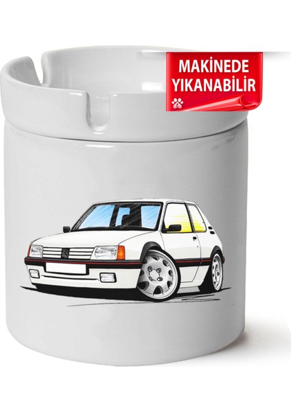 Çakılap Peugeot 205BASKILI Porselen At-Söndür Küllük (Kl-Otmbl-Pgt)
