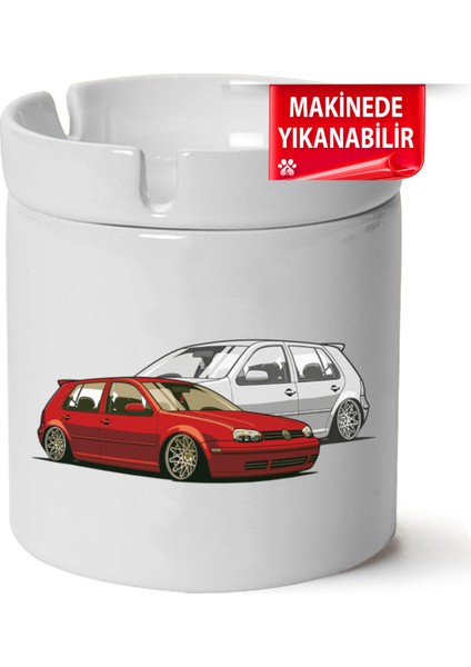 Çakılap Vw Golf 4 Baskılı Porselen At-Söndür Küllük (Kl-Otmbl-Vw)