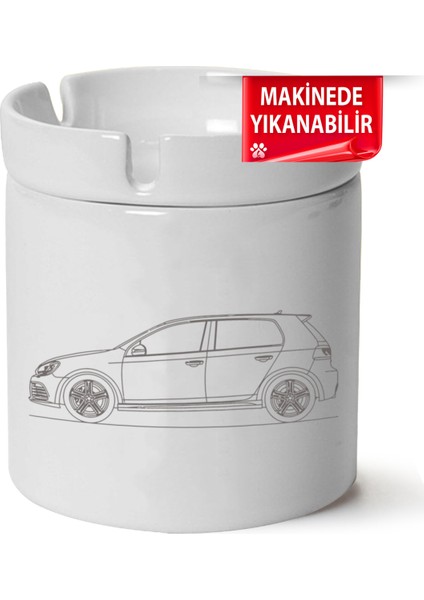 Çakılap Vw Golf 6 Baskılı Porselen At-Söndür Küllük (Kl-Otmbl-Vw)