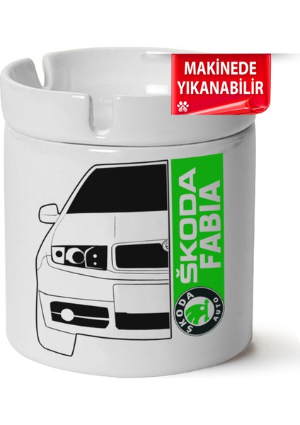 Çakılap Skoda Fabia 1 Baskılı Porselen At-Söndür Küllük (Kl-Otmbl-Skd)