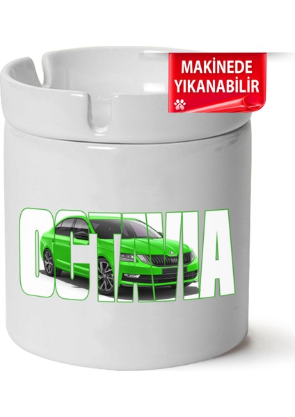 Çakılap Skoda Octavia A7 Baskılı Porselen At-Söndür Küllük (Kl-Otmbl-Skd)