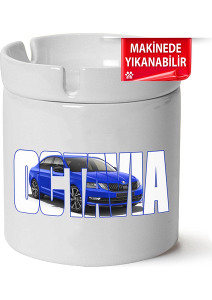 Çakılap Skoda Octavia A7 Baskılı Porselen At-Söndür Küllük (Kl-Otmbl-Skd)