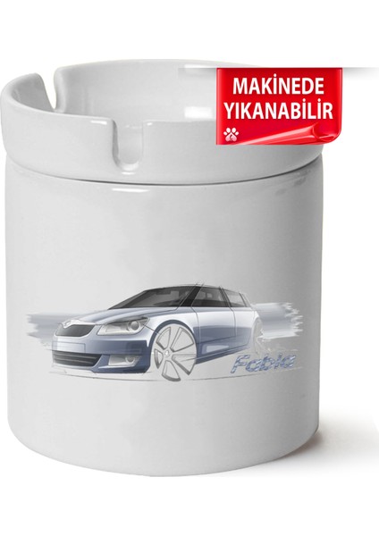 Çakılap Skoda Fabia 2 Baskılı Porselen At-Söndür Küllük (Kl-Otmbl-Skd)