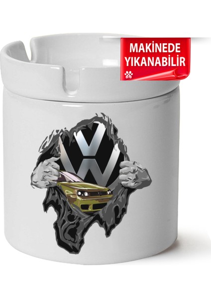Çakılap Vw Golf 4 Baskılı Porselen At-Söndür Küllük (Kl-Otmbl-Vw)