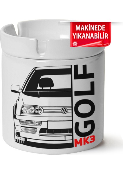 Çakılap Vw Golf 3 Baskılı Porselen At-Söndür Küllük (Kl-Otmbl-Vw)