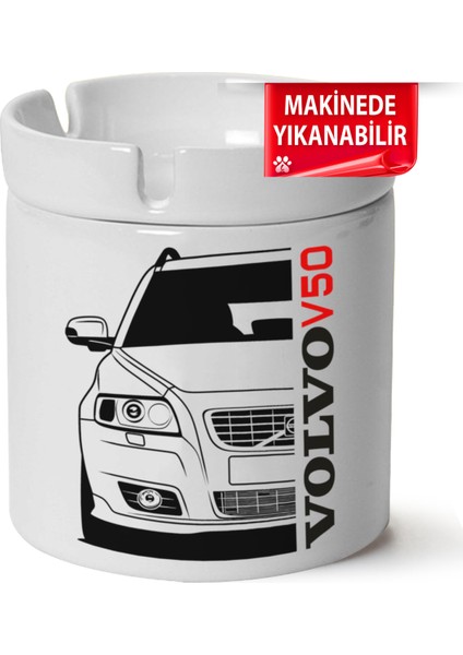 Volvo V50 Baskılı Porselen At-Söndür Küllük (Kl-Otmbl-Vlv)