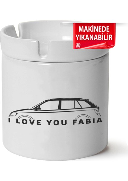 Çakılap Skoda Fabia 3 Baskılı Porselen At-Söndür Küllük (Kl-Otmbl-Skd)