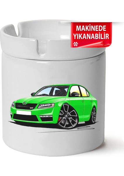 Çakılap Skoda Octavia A7 Baskılı Porselen At-Söndür Küllük (Kl-Otmbl-Skd)