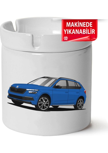 Çakılap Skoda Kamiq Baskılı Porselen At-Söndür Küllük (Kl-Otmbl-Skd)
