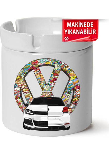 Çakılap Vw Polo Mk5 Baskılı Porselen At-Söndür Küllük (Kl-Otmbl-Vw)