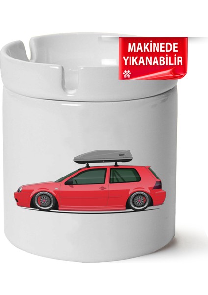 Çakılap Vw Golf 4 Baskılı Porselen At-Söndür Küllük (Kl-Otmbl-Vw)