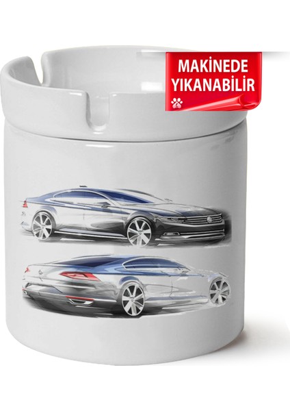 Çakılap Vw Passat B8 Baskılı Porselen At-Söndür Küllük (Kl-Otmbl-Vw)